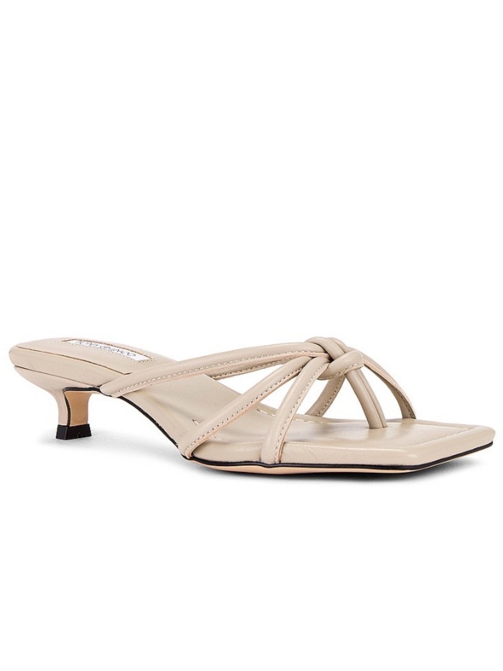 Tony Bianco Beige Knotted Strap Kitten Heel Mules retail is $155!